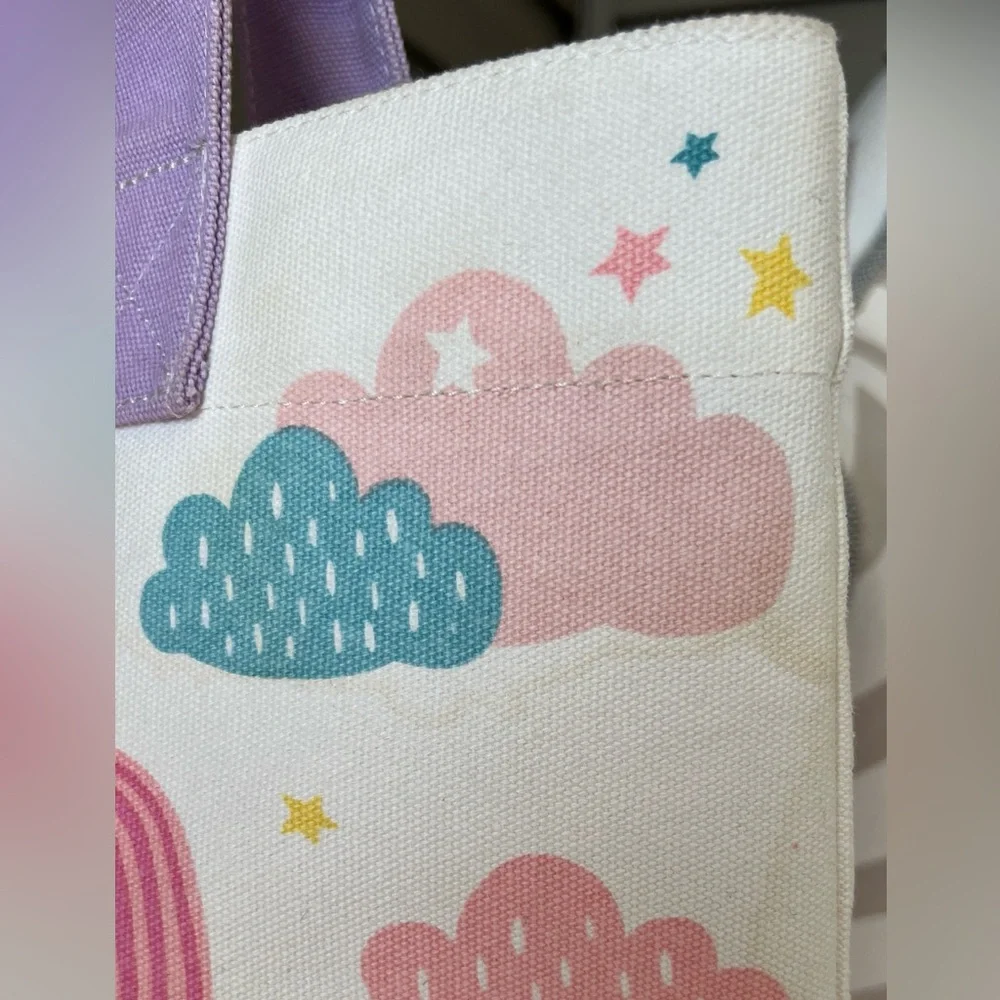 Pottery Barn Kids Lavender Unicorn Clouds Tote